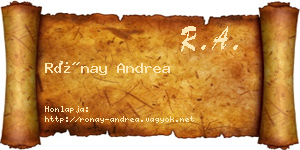 Rónay Andrea névjegykártya