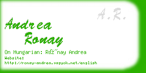 andrea ronay business card