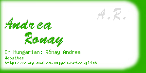 andrea ronay business card
